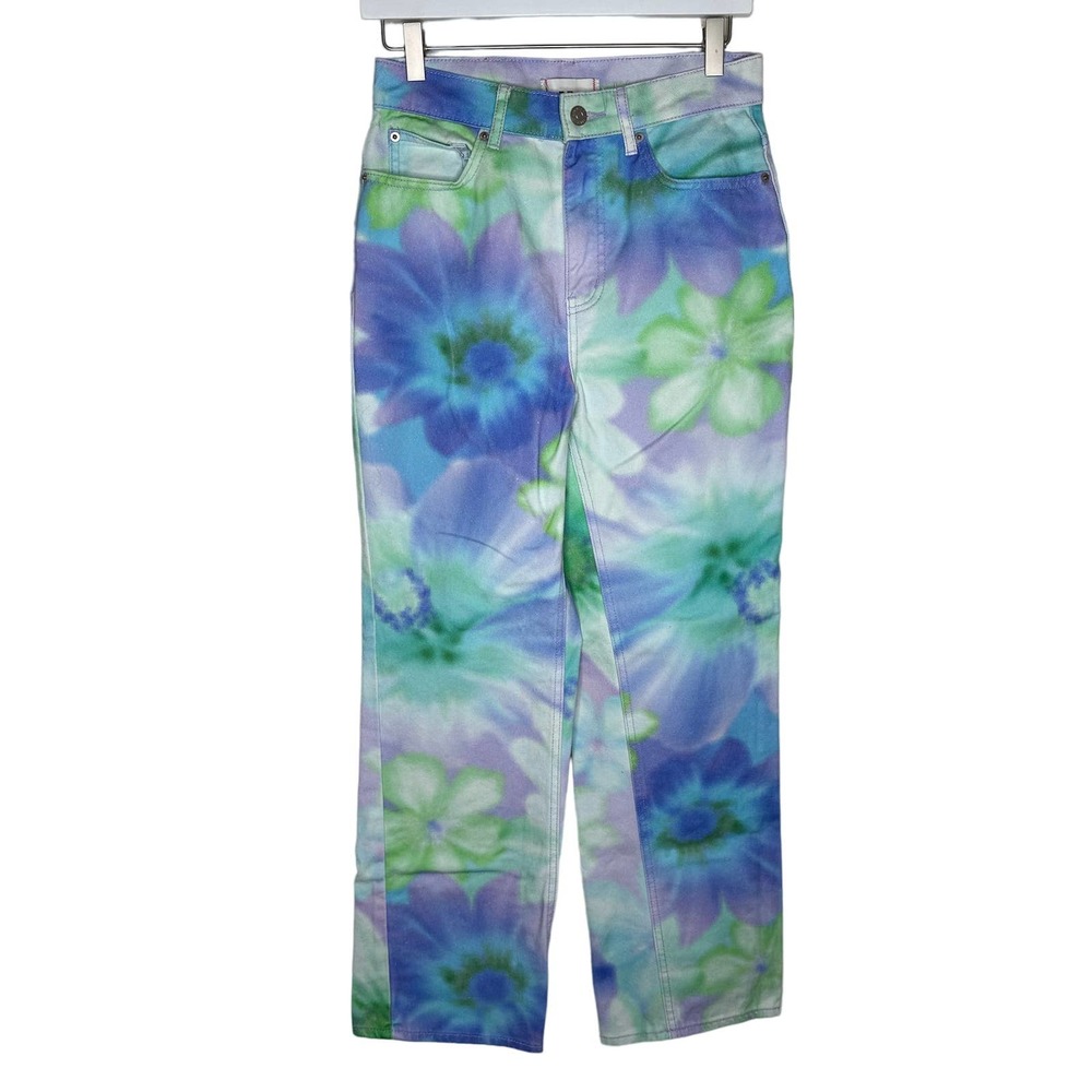 BDG Urban Outfitters Floral Watercolor Tie Dye Cowboy Jean High Rise‎ Size 27